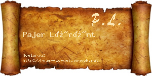 Pajer Lóránt névjegykártya