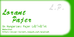 lorant pajer business card